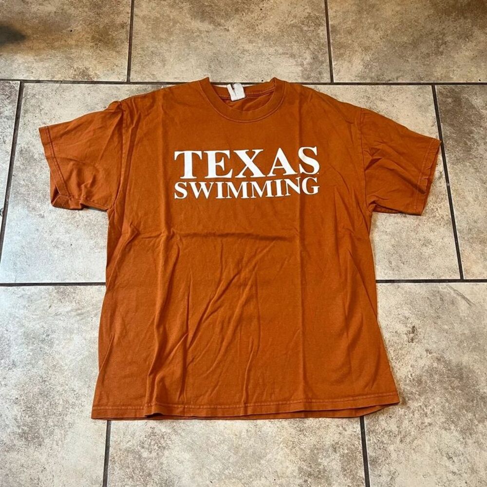 University of Texas Longhorns Swimming T-Shirt Burnt Orange NCAA | Size L